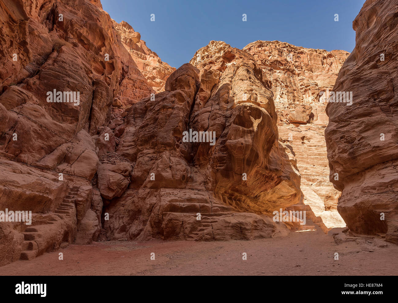 Beautiful Rocks and Nature in Petra, Jordan Stock Photo