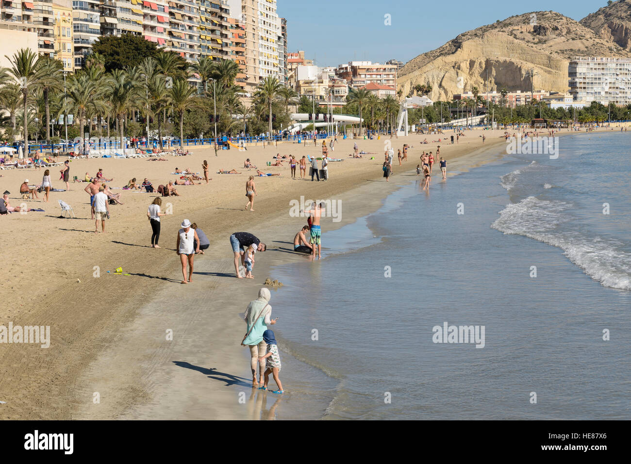 A Postiguet high view  in Alicante city, Spain. Stock Photo