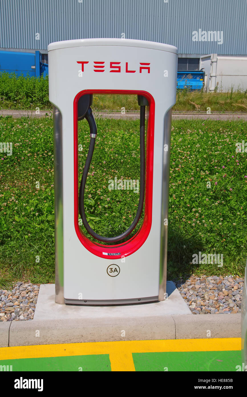 ZURICH July 30 Tesla Supercharger station on July 30, 2016 in Zurich