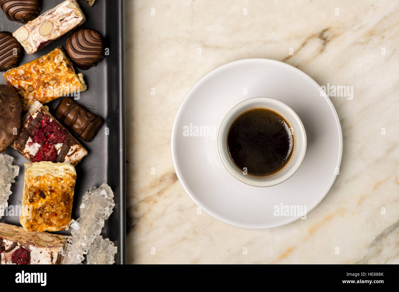 an unhealthy super coffee break , unsweetened espresso Stock Photo Alamy