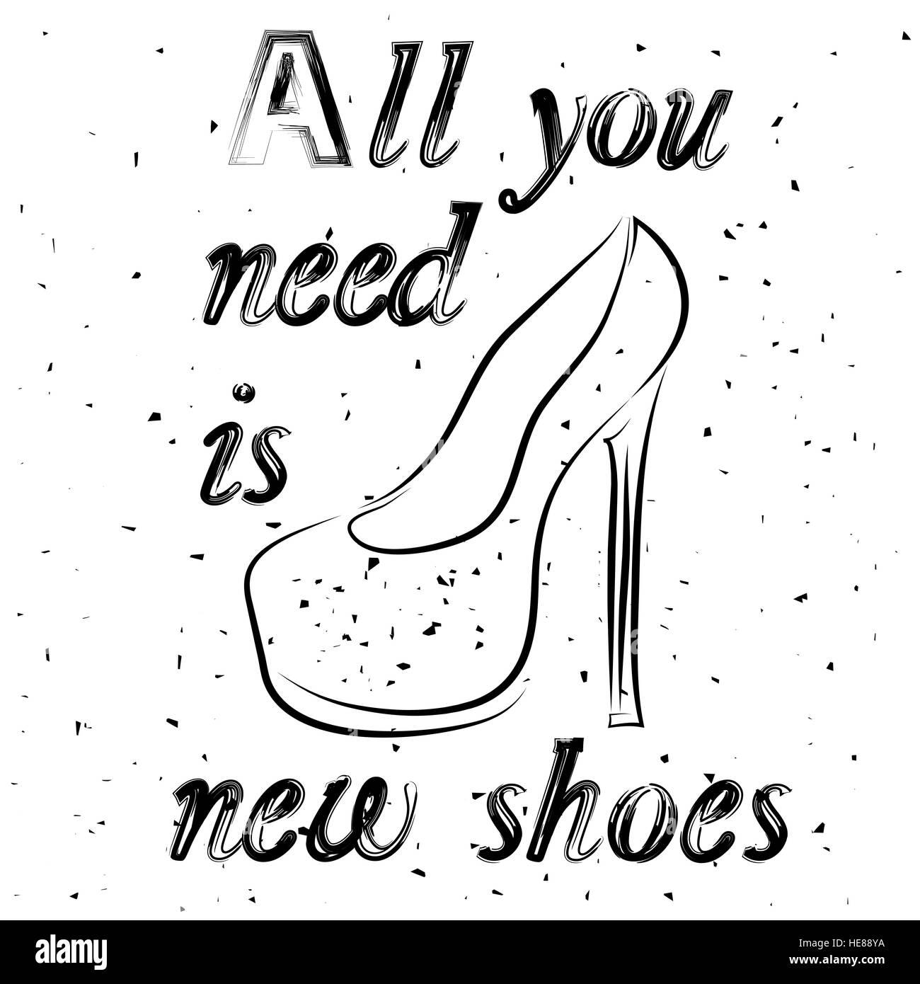 Grunge Hand Drawn Typography Shoes Stock Photo Alamy