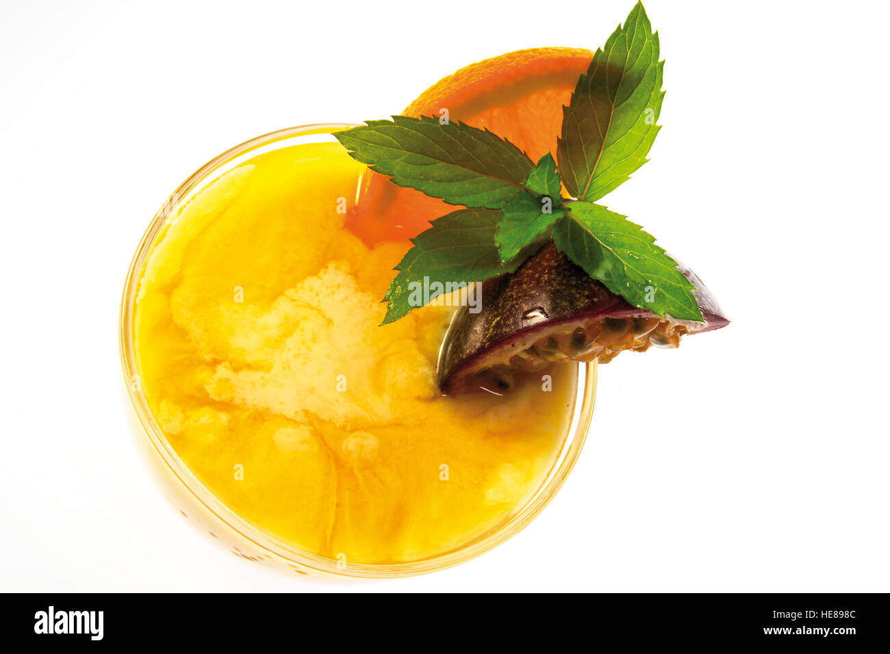 Mixed drink, Passion Fruit juice and Buttermilk Stock Photo