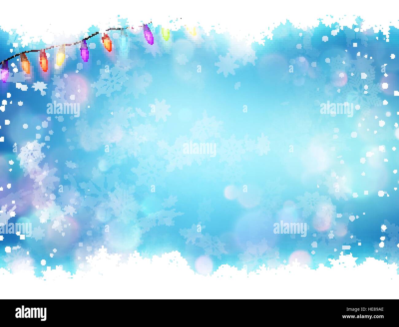 Flying snowflakes on a blue background. EPS 10 Stock Vector