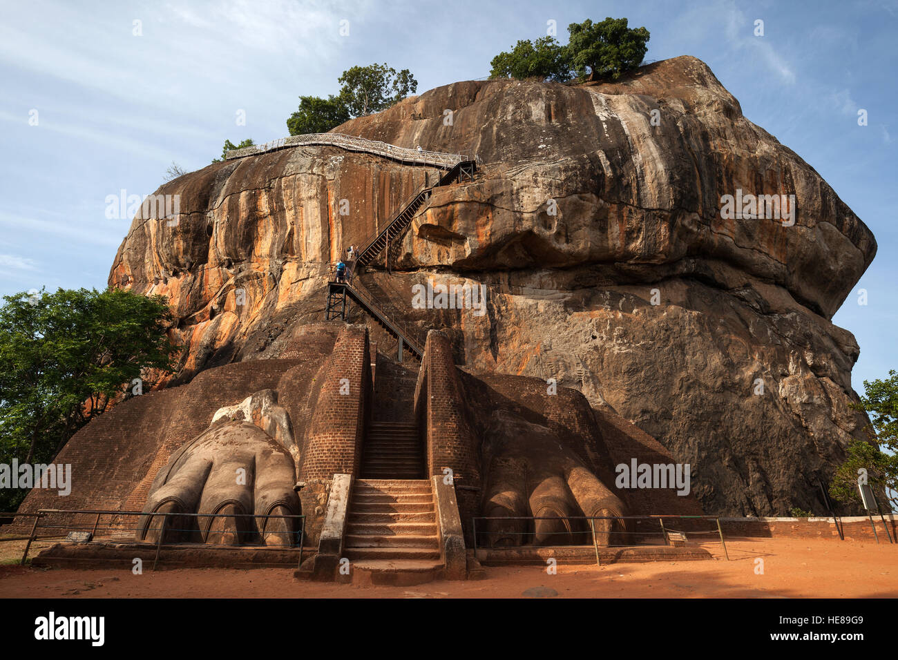 Lion Staircase, Lion Rock or Sigiriya, rock fortress, Central Province, Sri Lanka Stock Photo