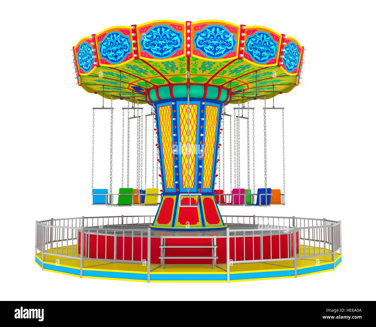 Colorful swing carousel carnival chair hi-res stock photography and ...