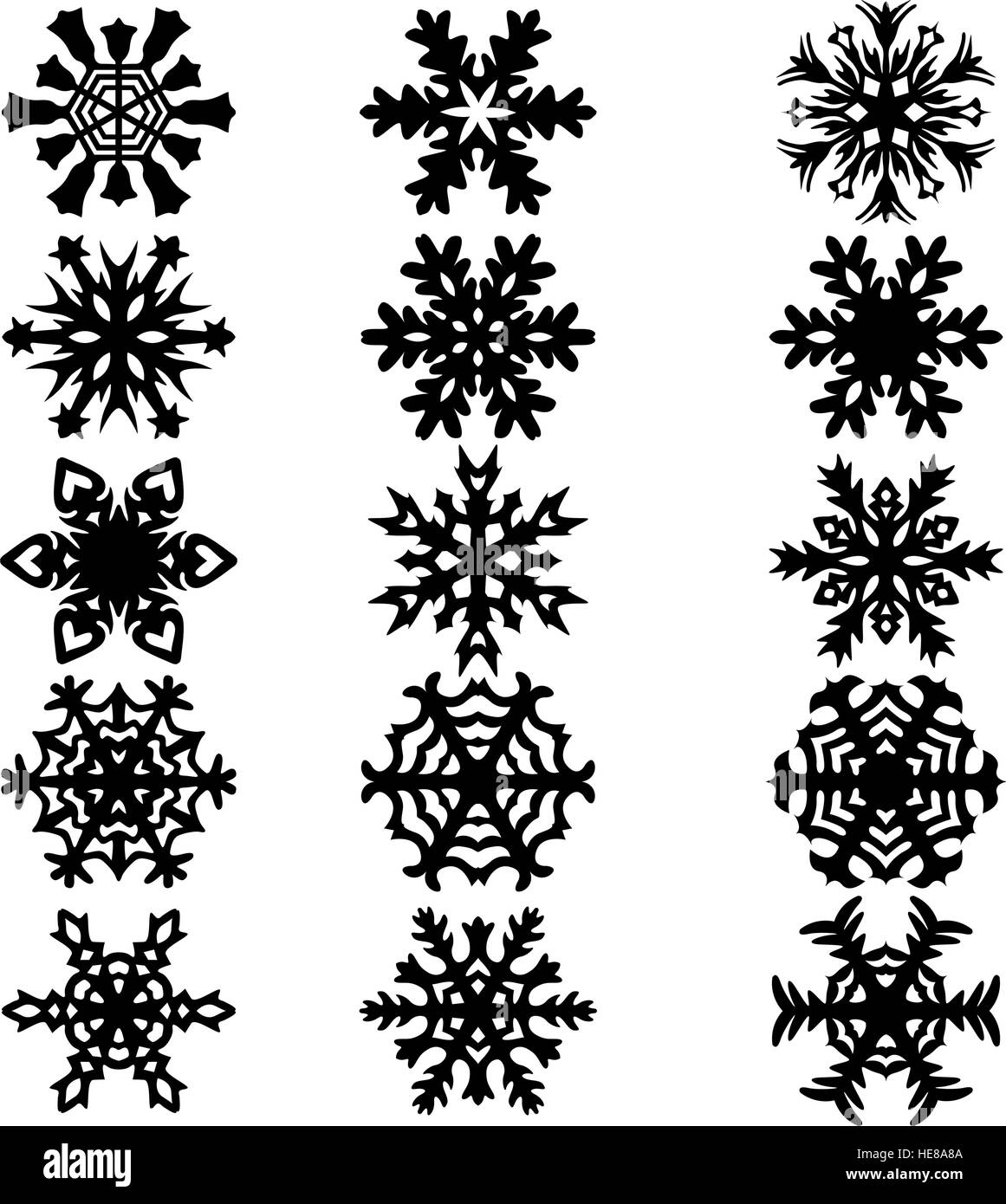 Set snowflakes icons on white background, vector illustration Stock ...