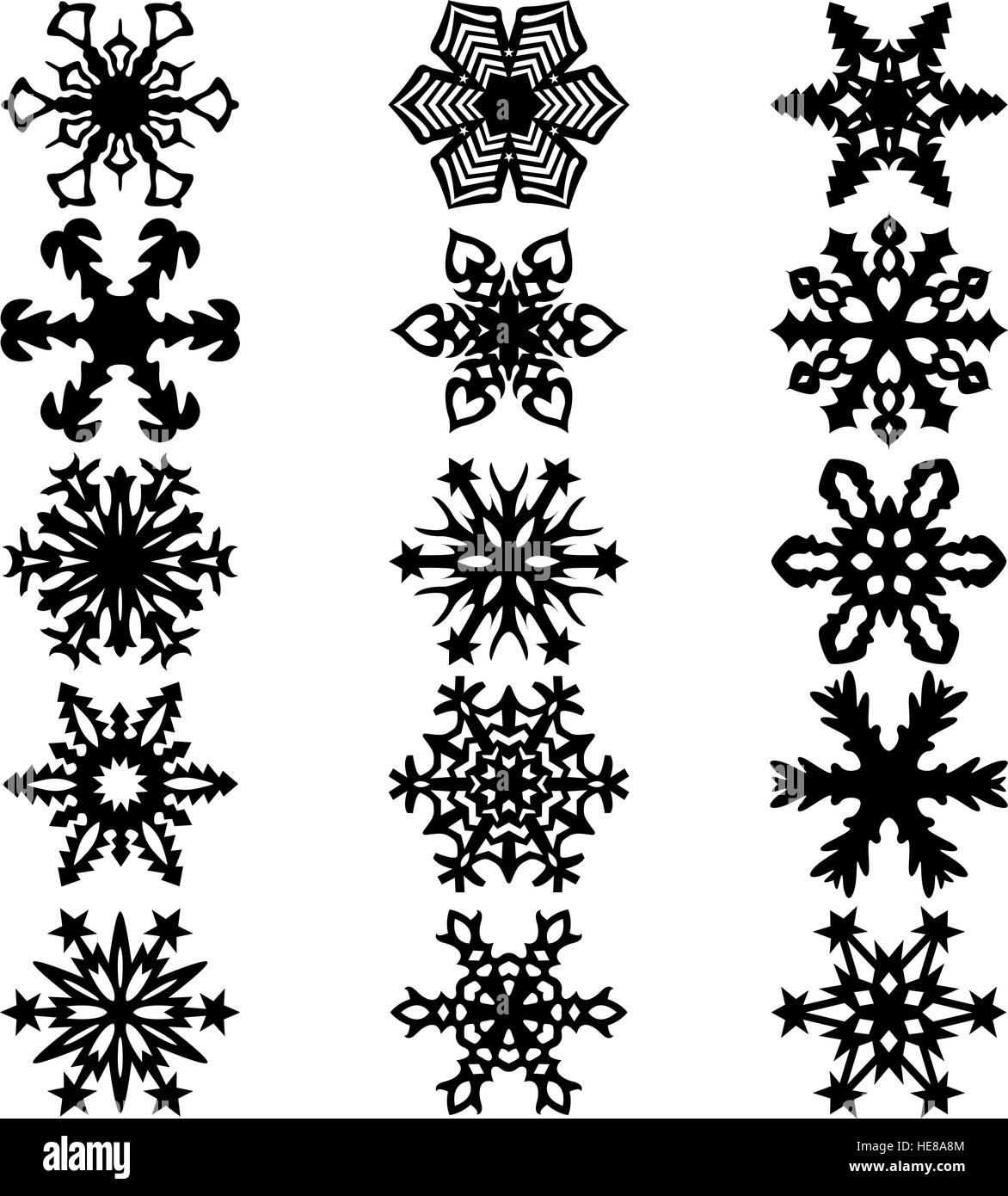 Set snowflakes icons on white background, vector illustration Stock ...