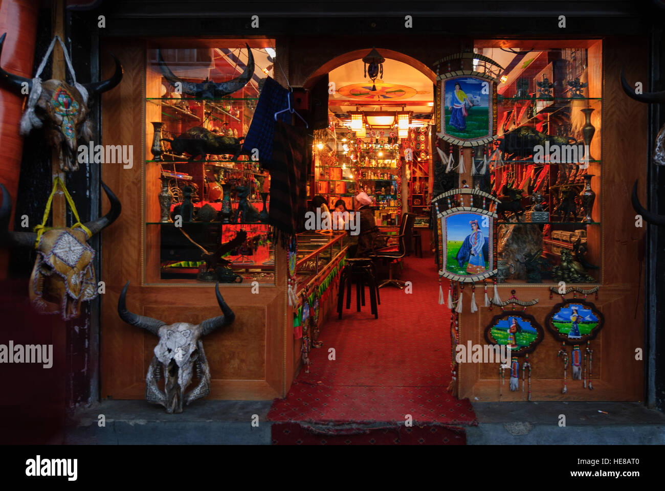 Lhasa Old town; Souvenir shop, Tibet, China Stock Photo Alamy