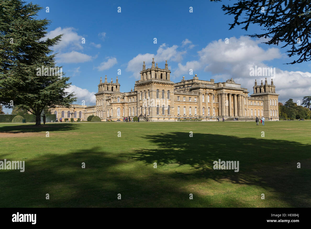 Blenheim Palace is a monumental country house situated in Woodstock, Oxfordshire, England. Stock Photo