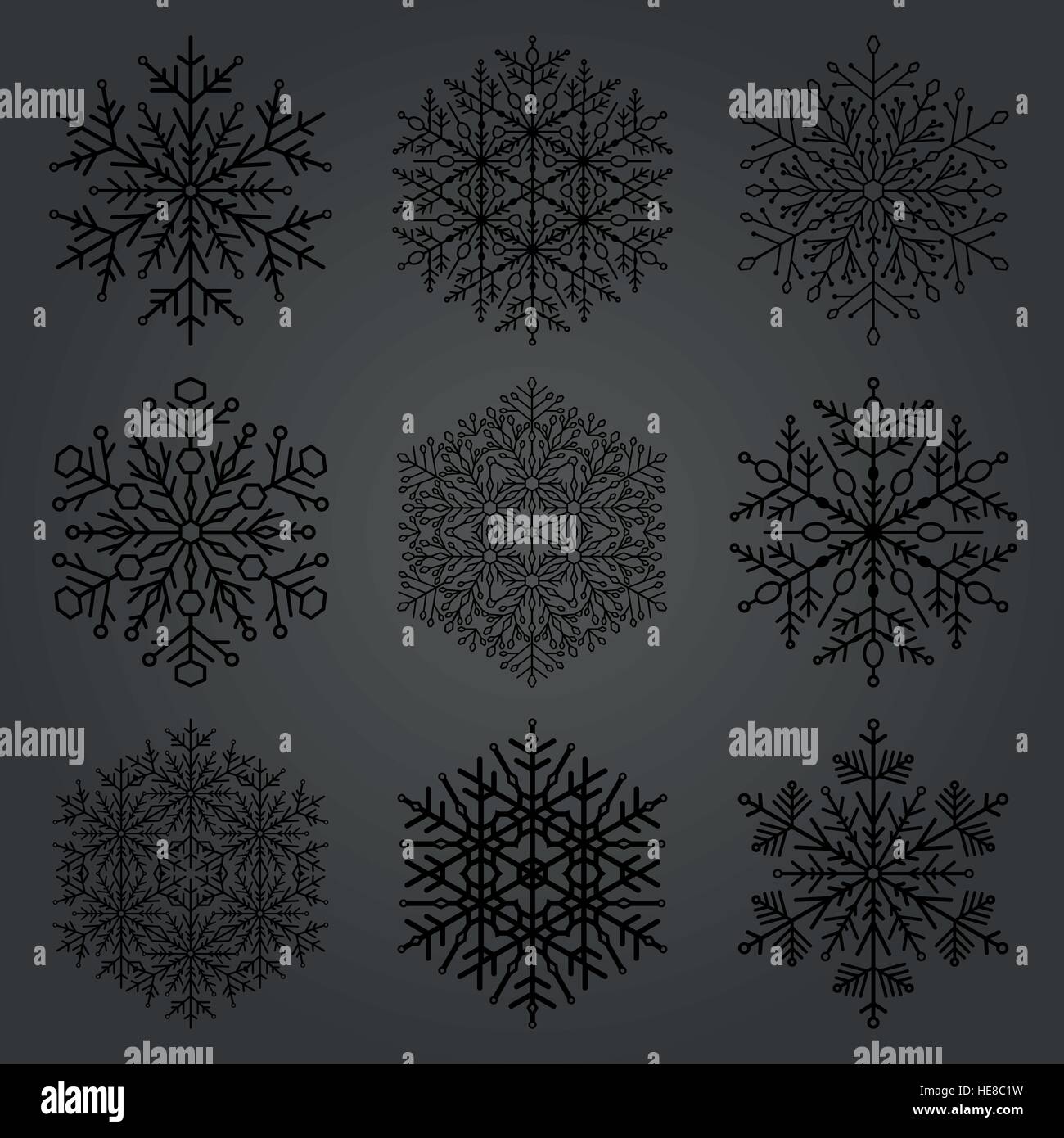 Set of Vector Snowflakes Stock Vector Image & Art - Alamy