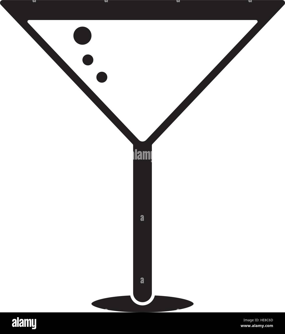 silhouette glass cocktail martini with olive Stock Vector Image & Art