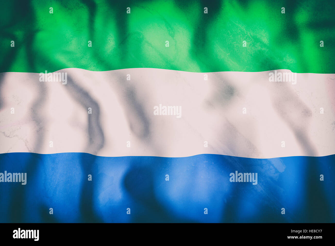 3d rendering of an old Republic of Sierra Leone flag waving Stock Photo ...