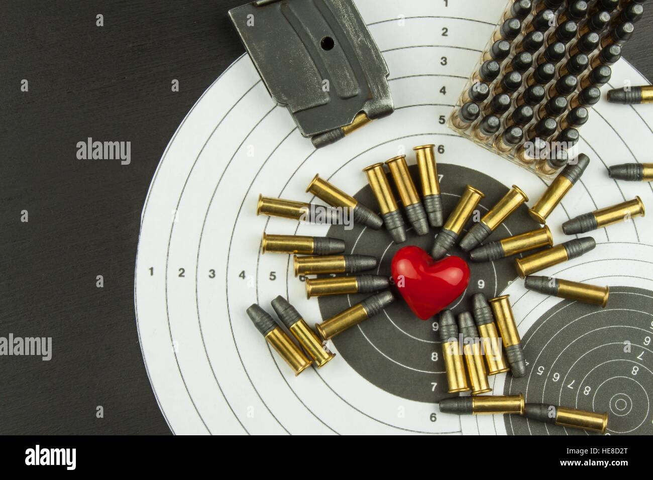 Shooting competition. Award winners. Biathlon victory. Ammunition and winners medals in biathlon