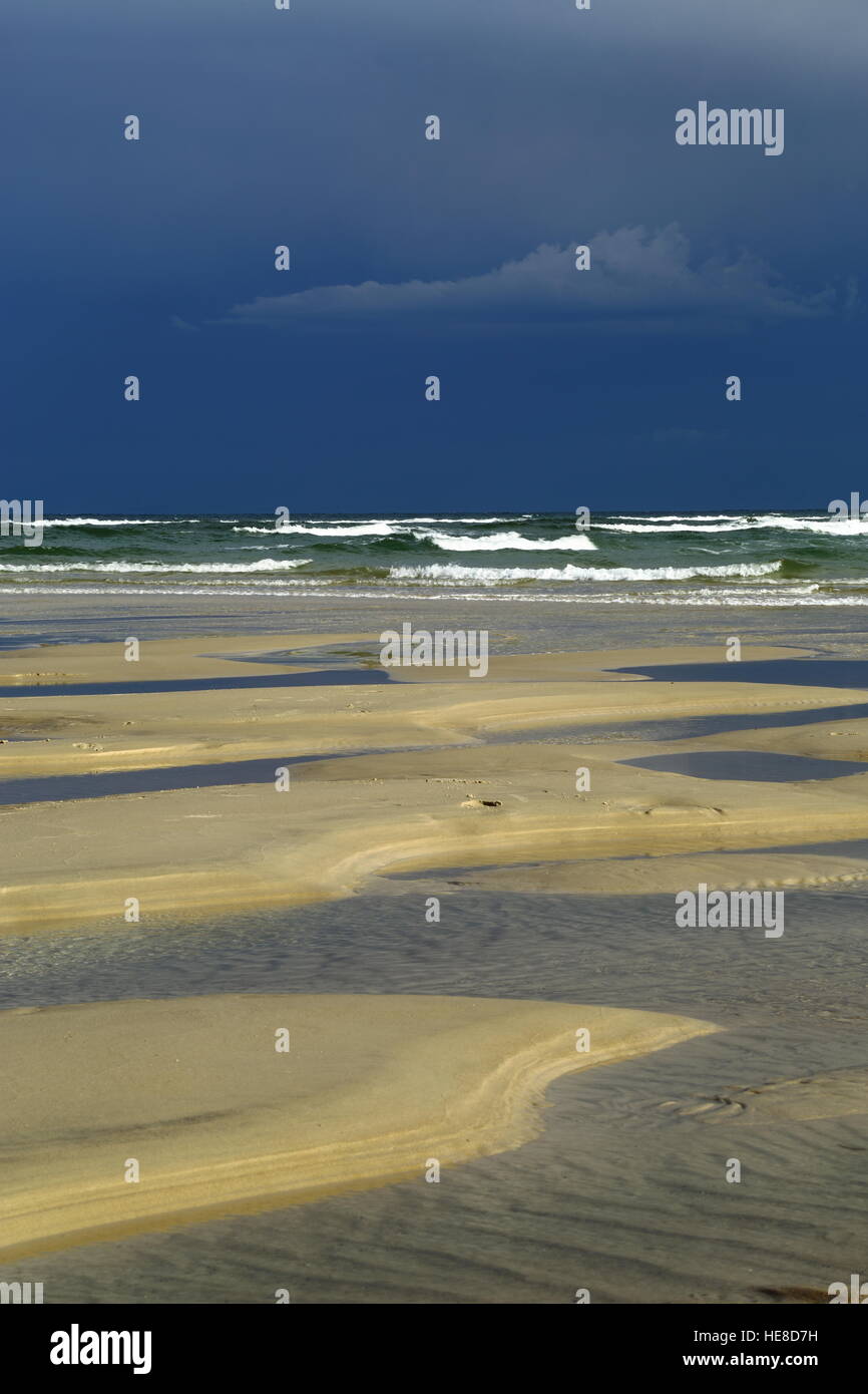 A violent summer thunderstorm approaches Caloundra on the Sunshine Coast of Queensland, Australia. Stock Photo