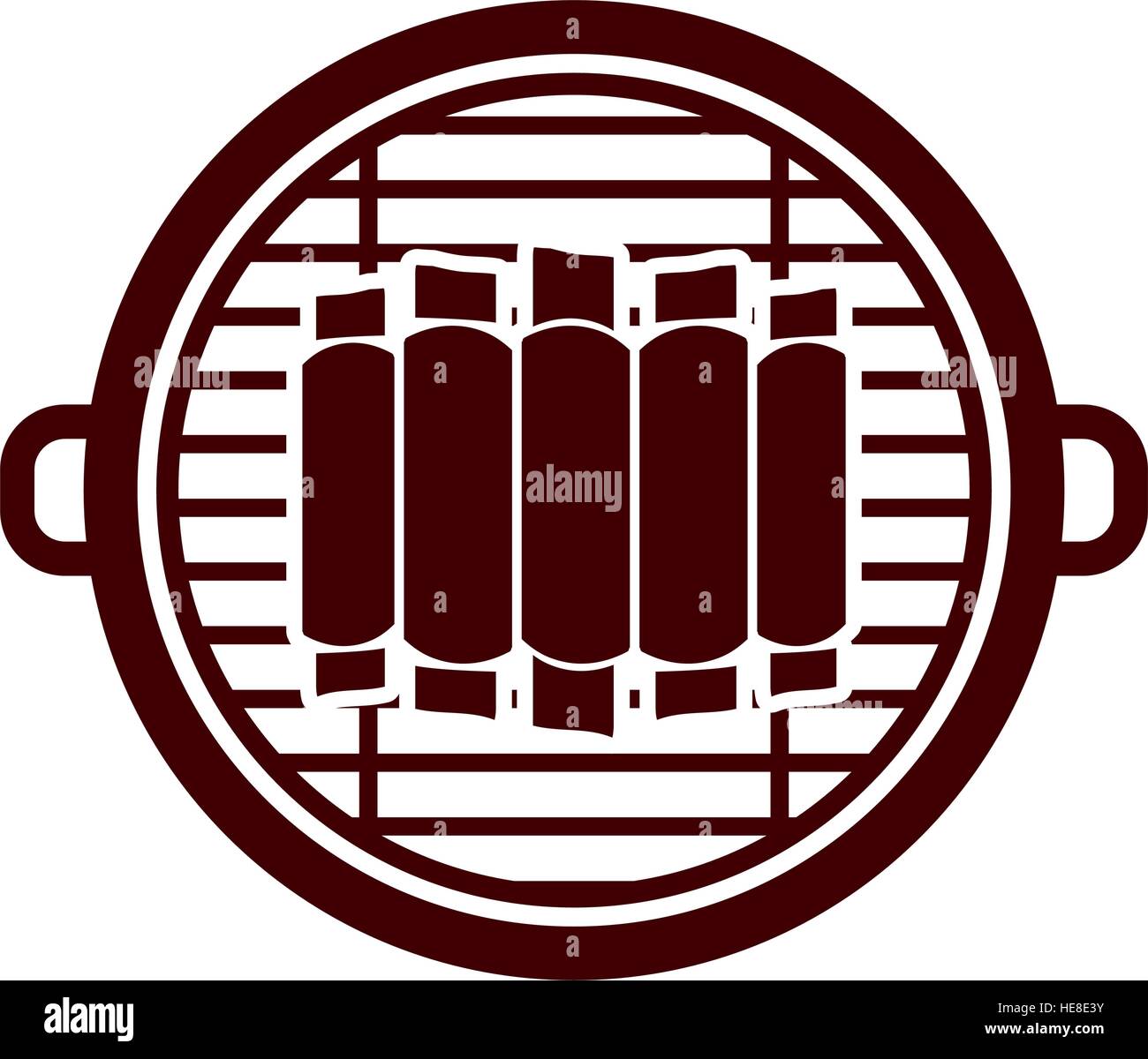 Grill and ribs icon. Bbq menu steak house food and meal theme. Isolated ...