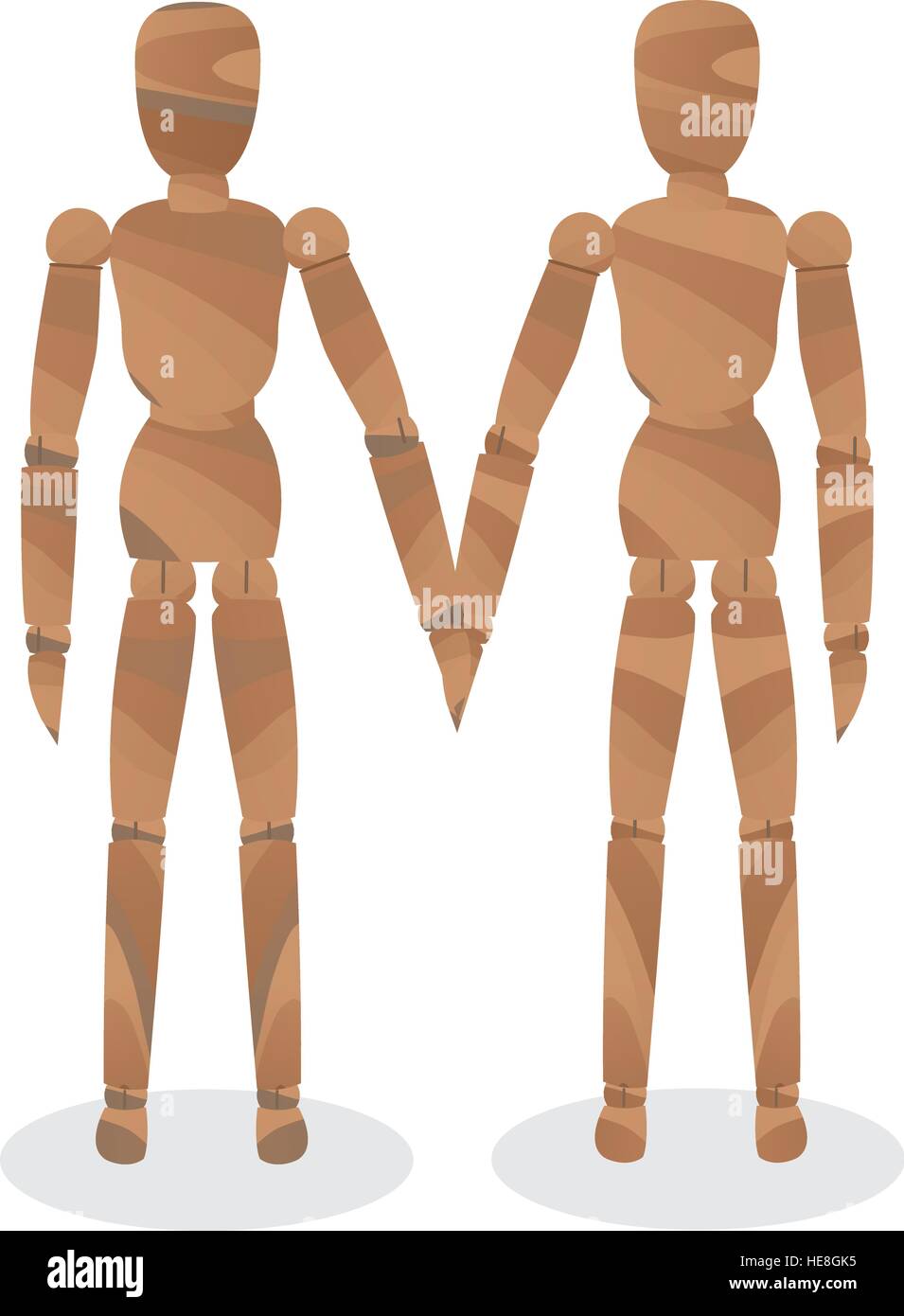 Wooden mannequin-couple Stock Vector