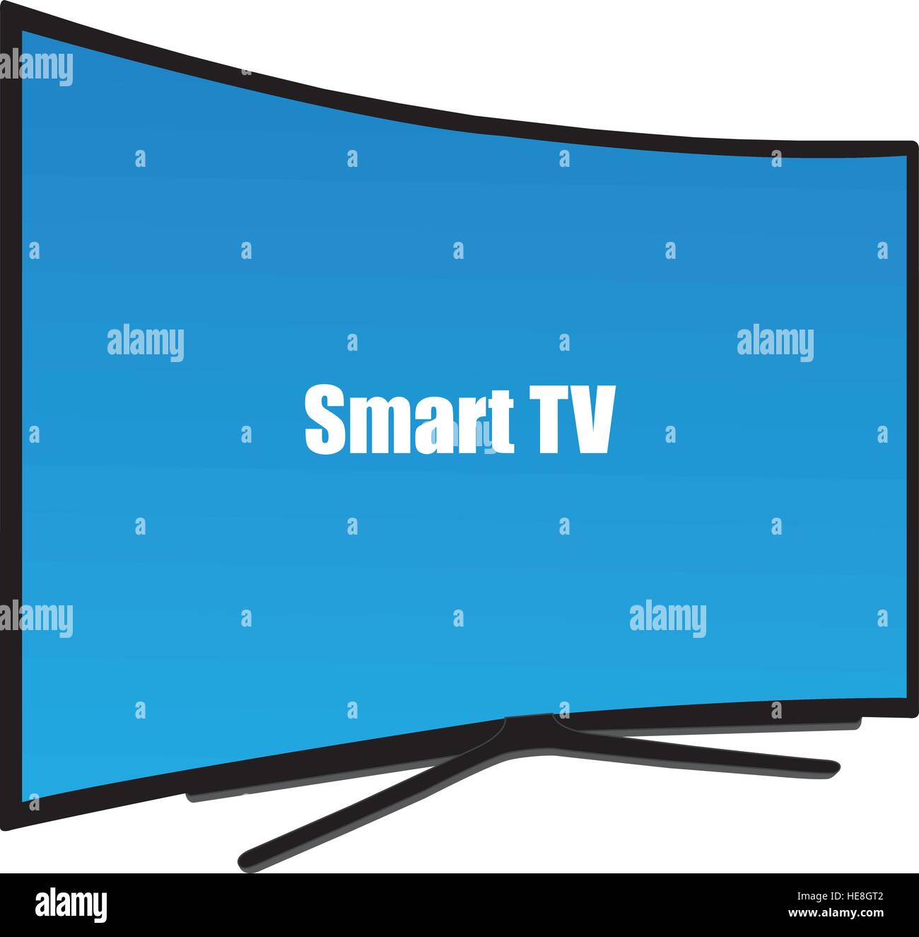 Smart curved television Stock Vector