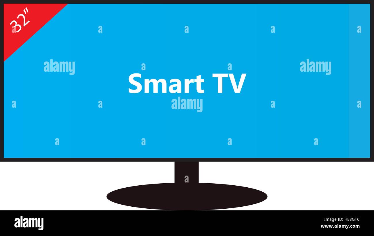 smart-tv-32-inches-stock-vector-image-art-alamy