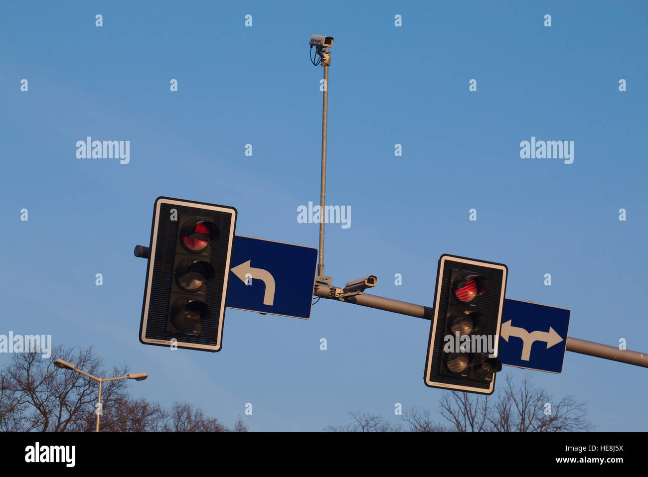 CCTV cameras as a part of 'intelligent transportation system' installed in Wroclaw, Poland Stock Photo