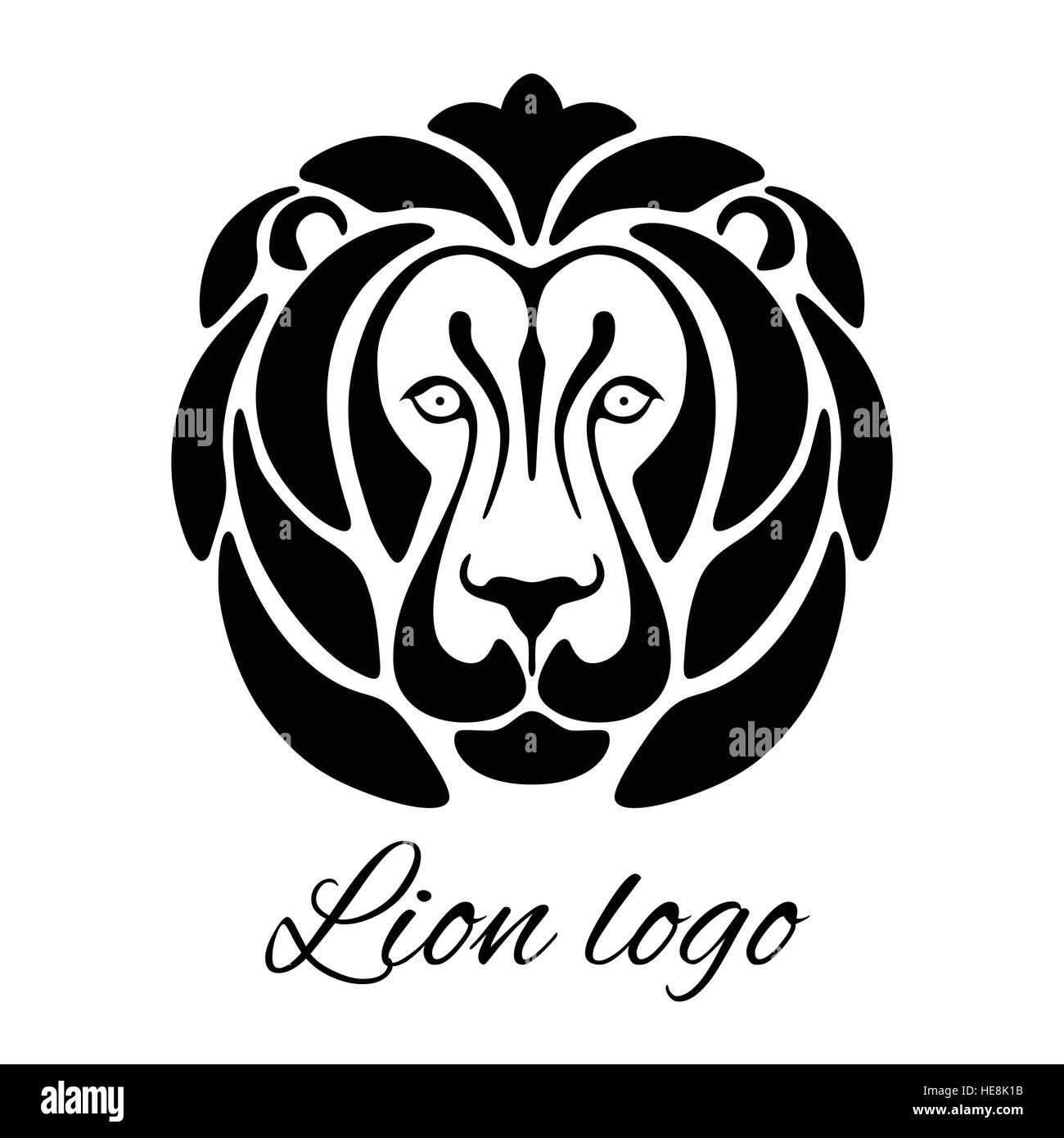 Graphic image of a lion's head, perfect for a logo or an emblem Stock Vector