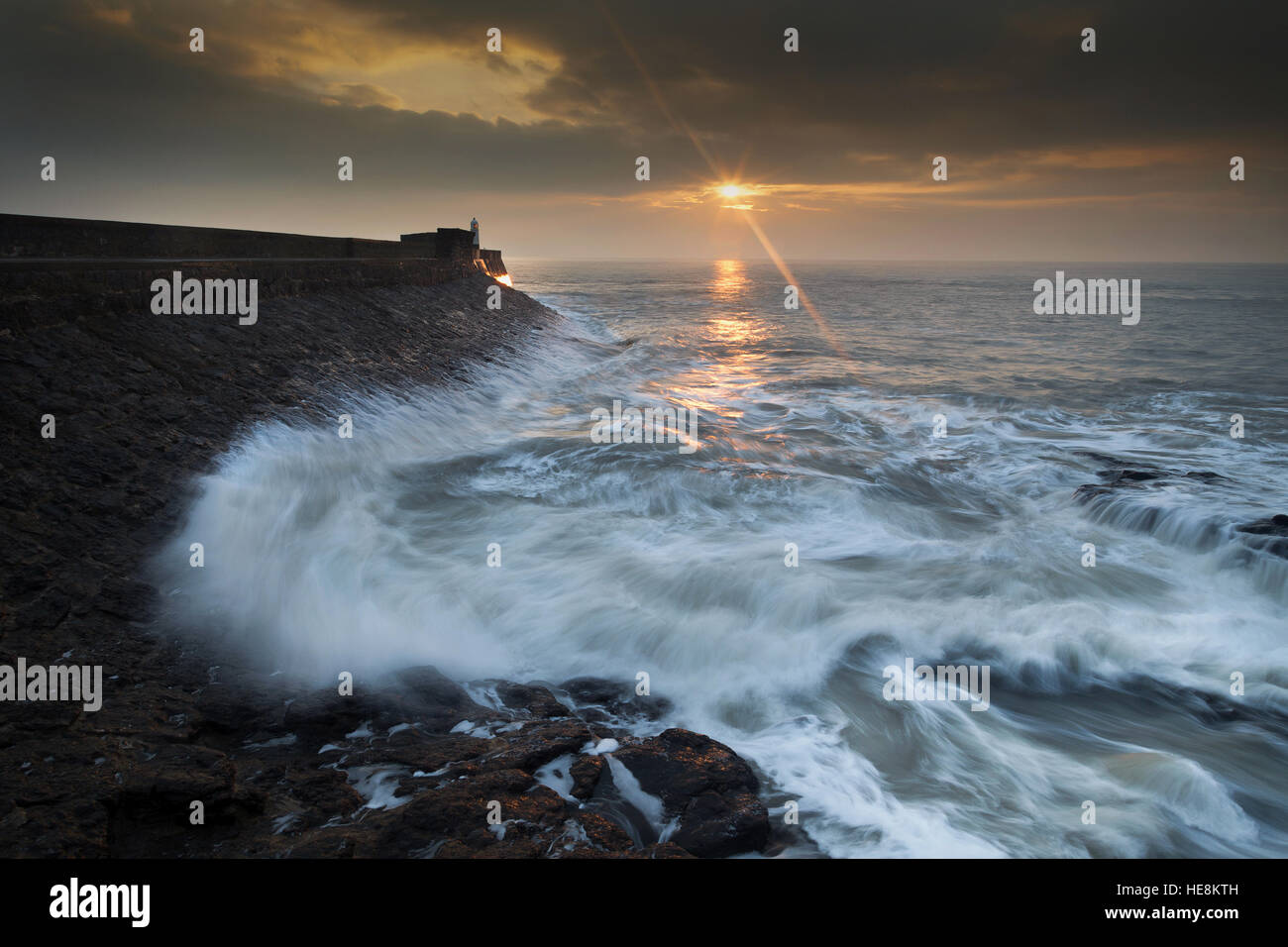 Sunrise at Porthcawl Stock Photo