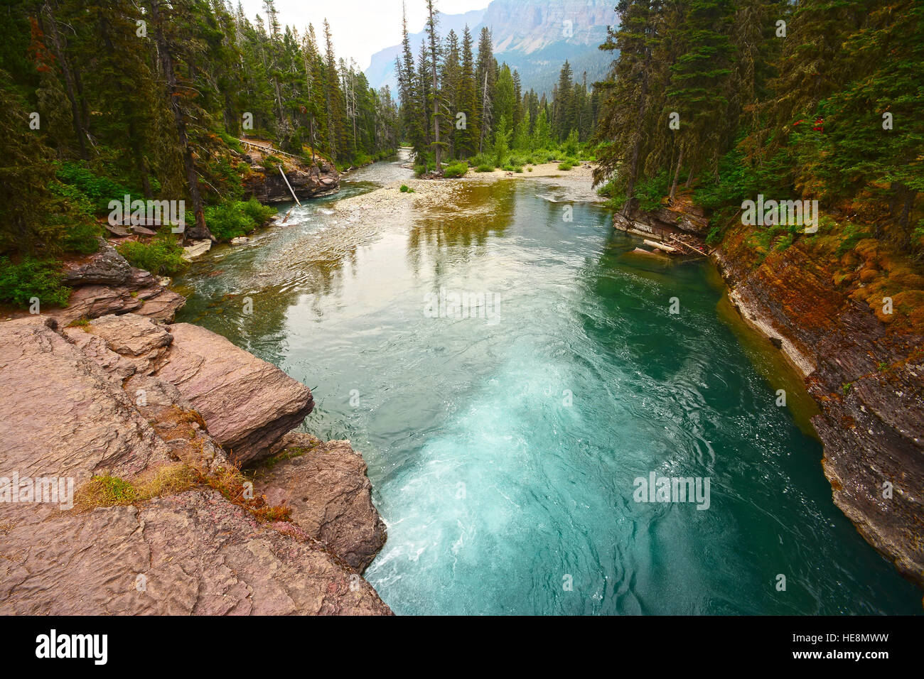 St. Mary's Falls in Glacier National Park, Montana Stock Photo - Alamy
