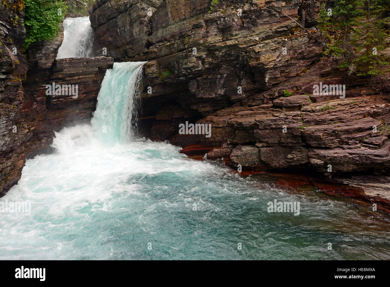 St mary's falls glacier national park hi-res stock photography and ...