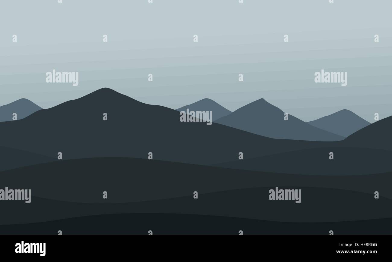 Collection of mountain landscape vector Stock Vector Image & Art - Alamy