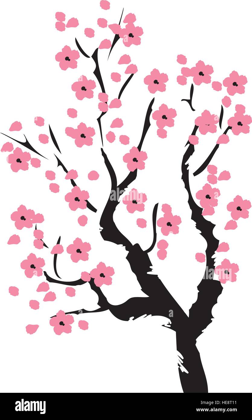 vector illustration of cherry blossom tree Stock Vector Image & Art - Alamy