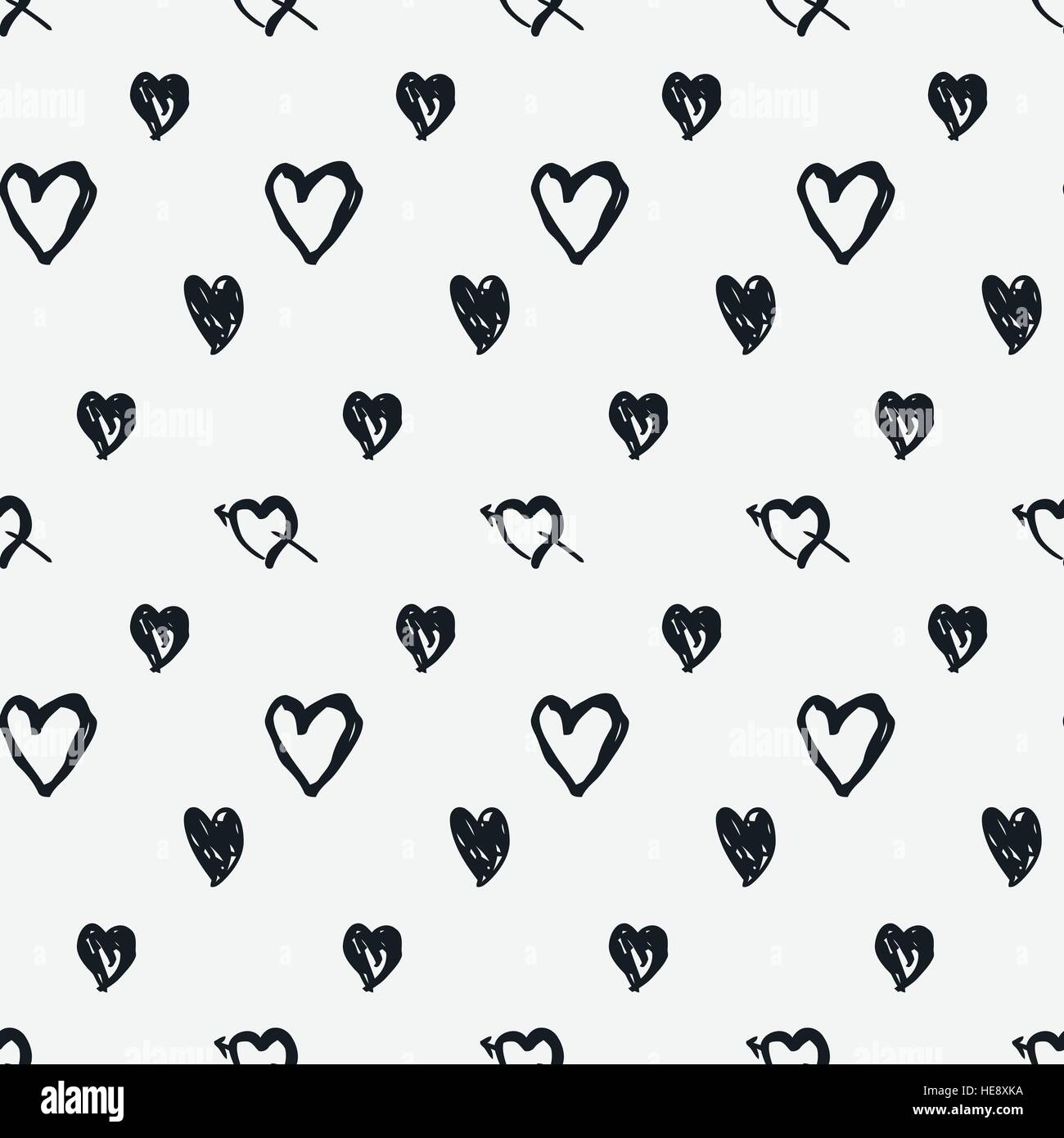 Doodle seamless pattern with hearts Stock Vector Image & Art - Alamy