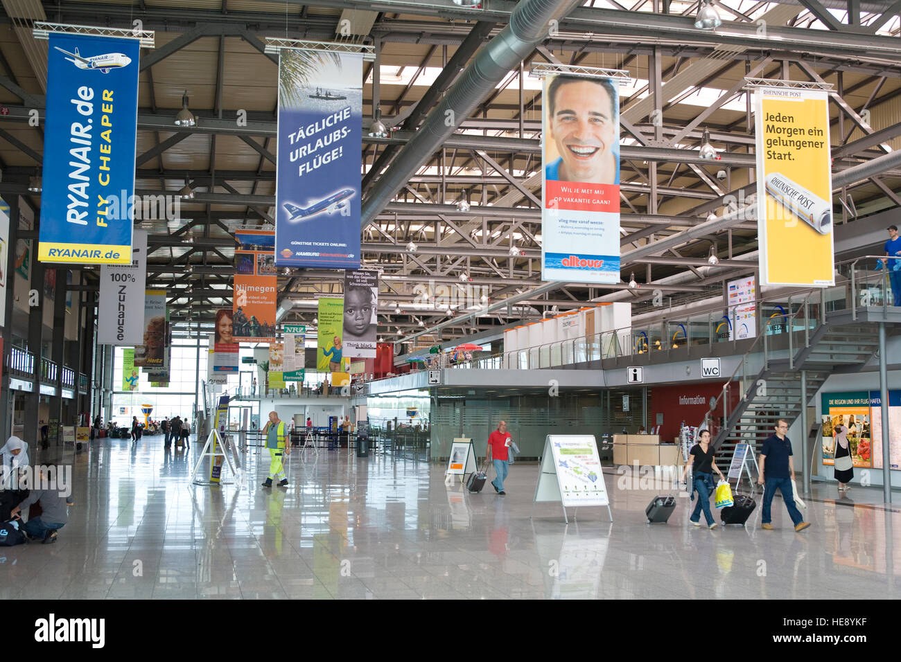 Europe, Germany, North Rhine-Westphalia, Lower Rhine Region, Airport Weeze, Terminal. Stock Photo