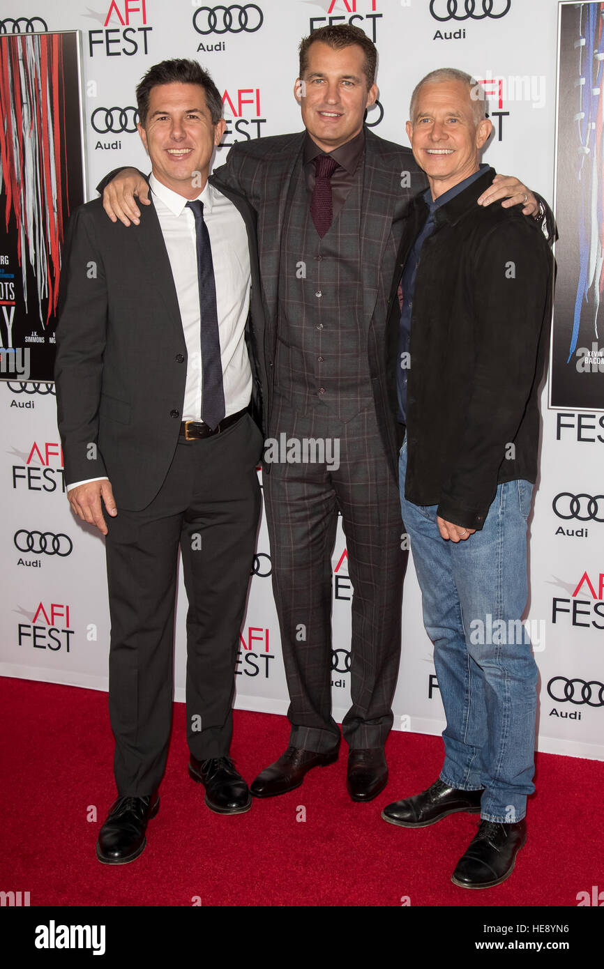 AFI FEST 2016 Presented By Audi - Closing Night Gala - Screening of Lionsgate's 'Patriots Day'  Featuring: Dylan Clark, Scott Stuber, Hutch Parker Where: Hollywood, California, United States When: 17 Nov 2016 Stock Photo