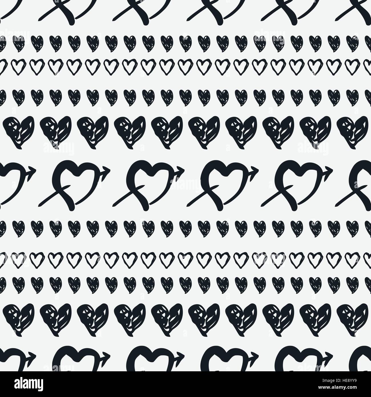 Doodle seamless pattern with hearts Stock Vector Image & Art - Alamy
