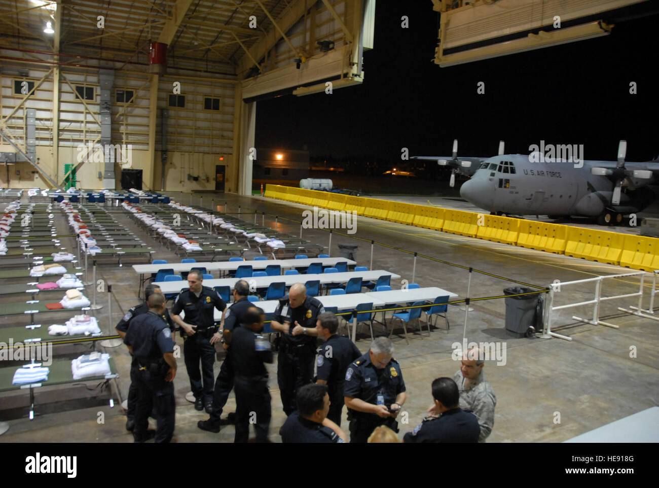 The Puerto Air National Guard Base prepared one of their hangars to