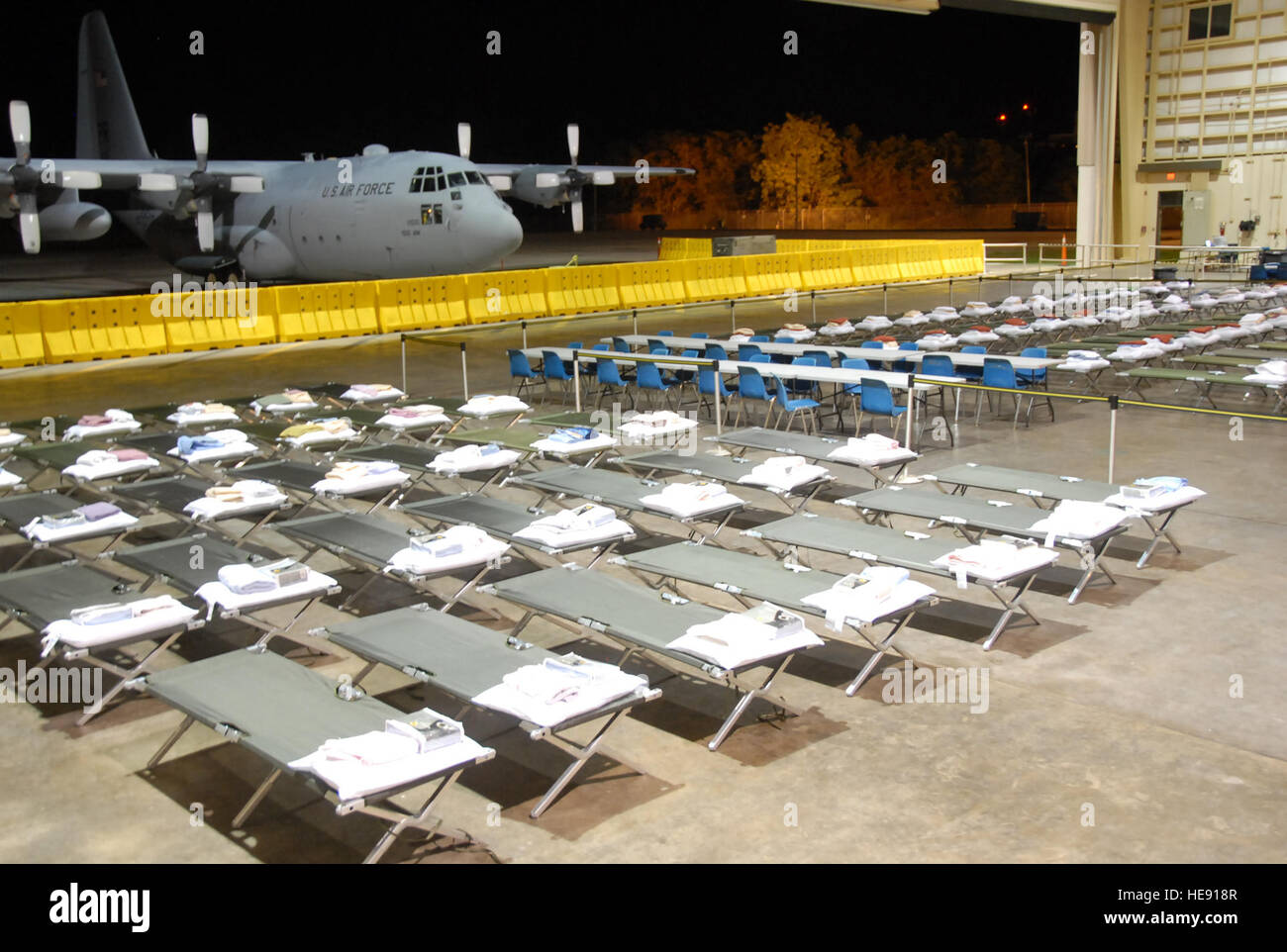 The Puerto Air National Guard Base prepared one of their hangars to