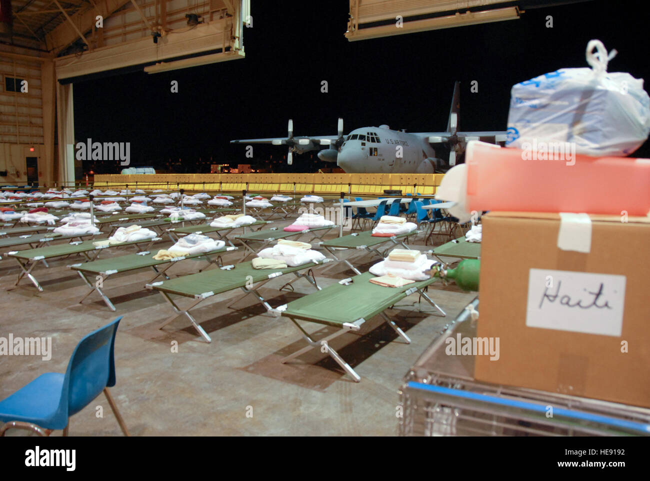 The Puerto Air National Guard Base prepared one of their hangars to