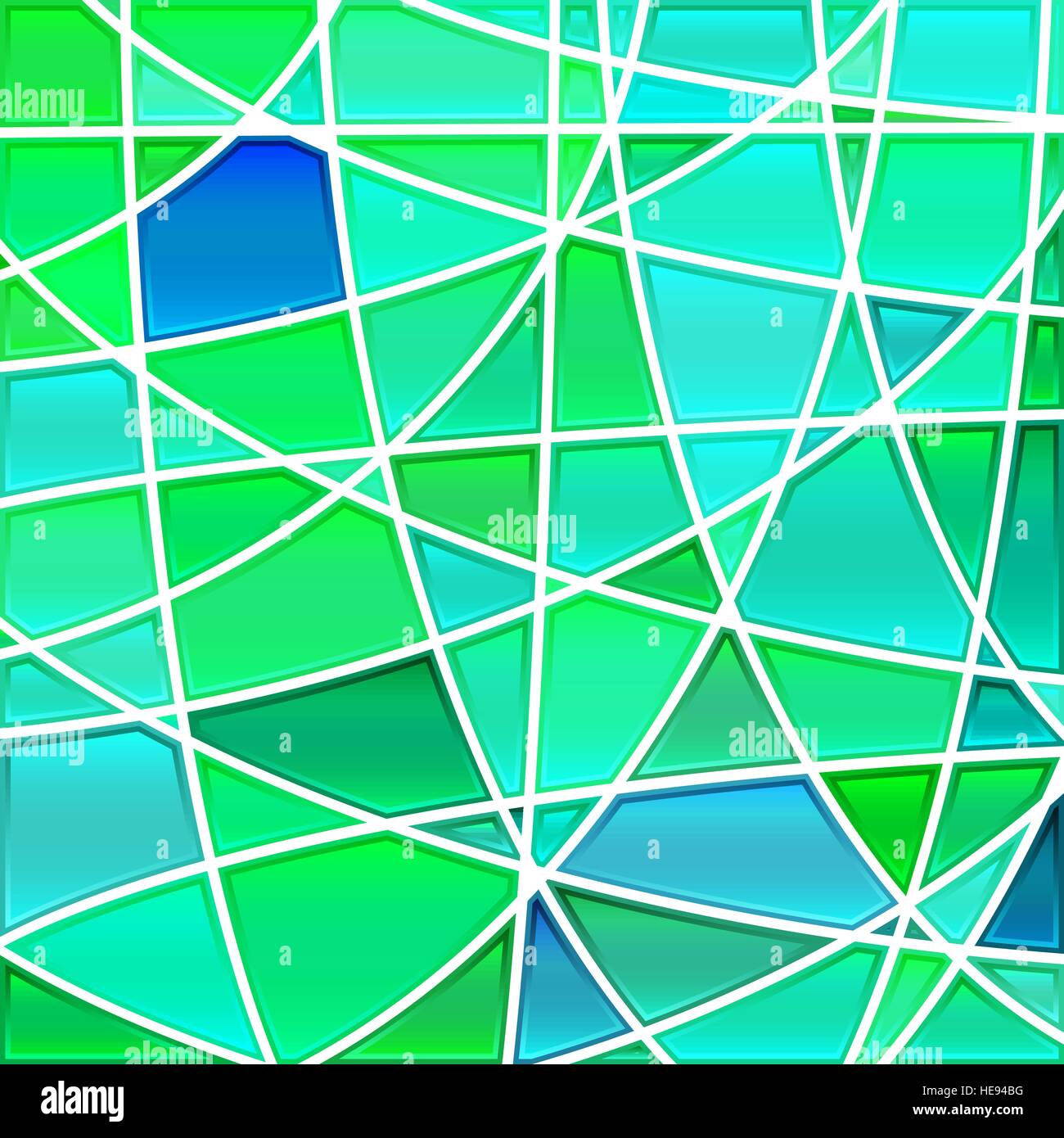 abstract vector stained-glass mosaic background - green and blue Stock ...