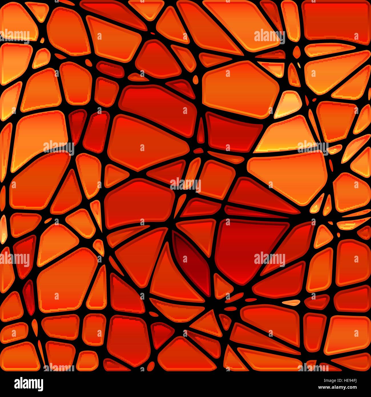 abstract vector stained-glass mosaic background - red and orange Stock ...