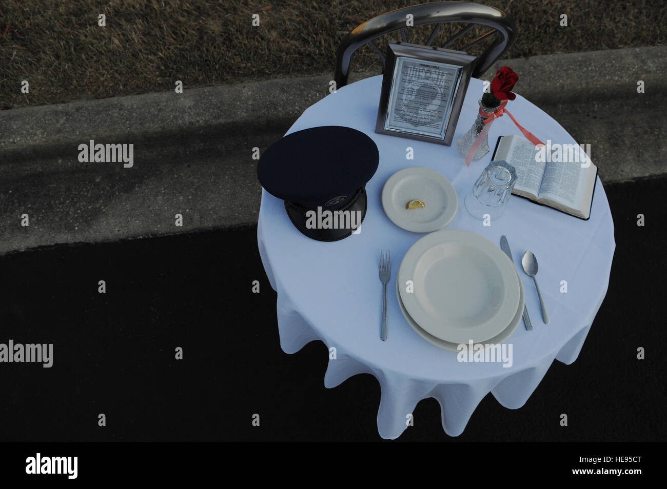 An empty POW/MIA table at the Airmen Memorial Museum in Suitland-Silver ...