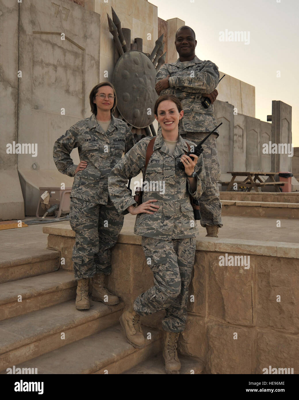 The 447th Air Expeditionary Group protocol team at Sather Air Base