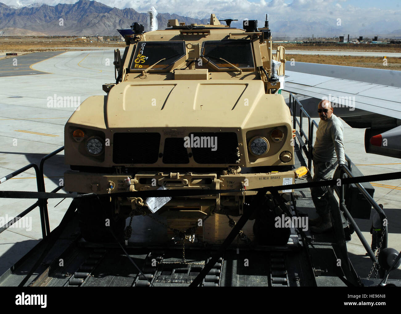 A ramp section supervisor from the 455th Expeditionary Aerial Port ...
