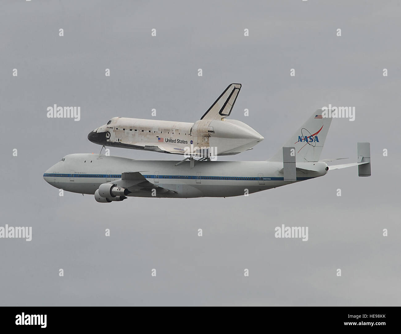 Space Shuttle Atlantis Huckepack Boeing 747 8x10 Silber Halogen Fotodruck 