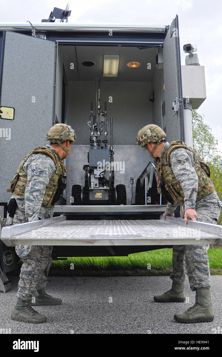 Members of the 375th Civil Engineer Squadron explosive ordinance