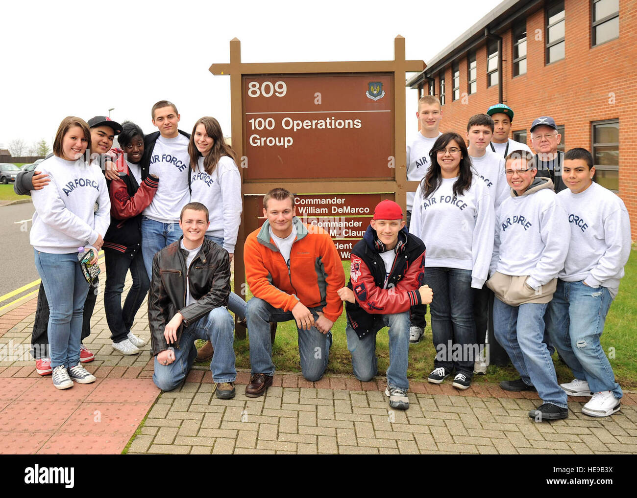 Cadets from the RAF Lakenheath High School Air Force Junior Reserve Officer Training Corps