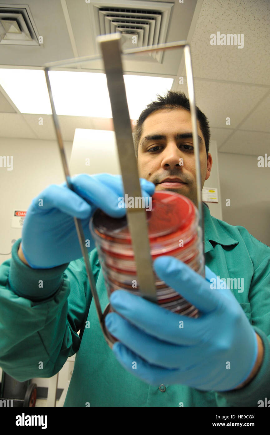 U.S. Air Force Staff Sgt. Raul Loyo, a laboratory technician with the