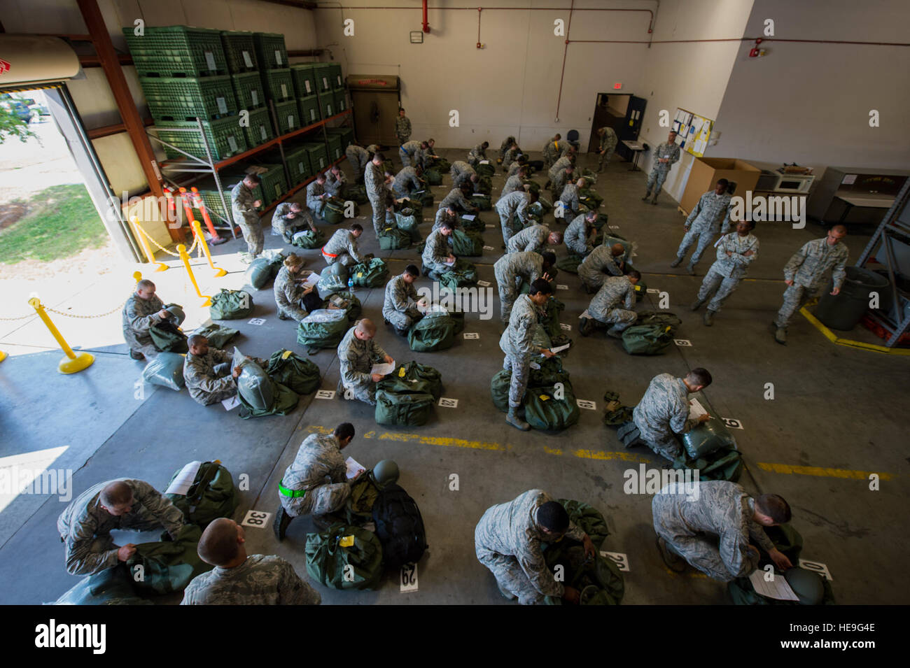 Air Force personnel conduct mobility bag inventory and complete ...