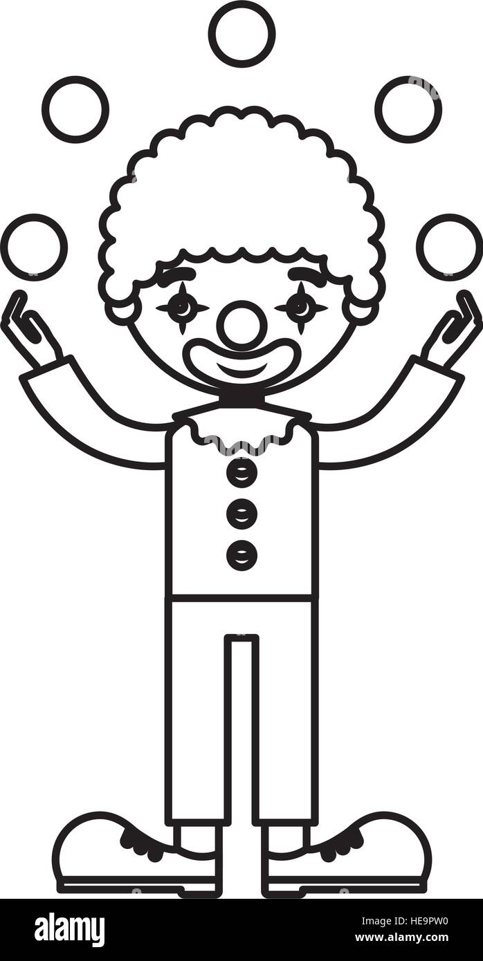 circus clown character icon vector illustration design Stock Vector ...