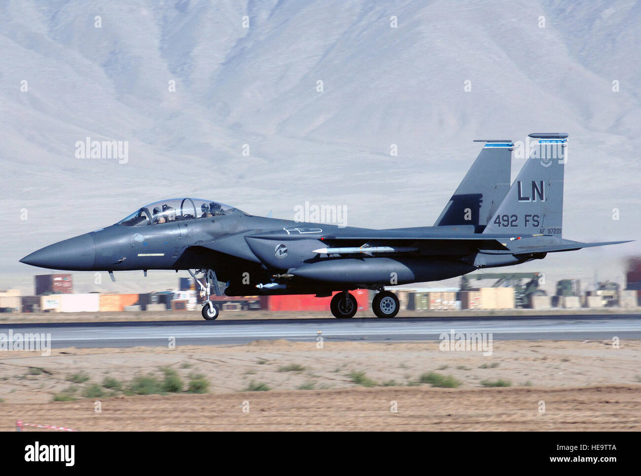 An F-15E Strike Eagle assigned to the 492nd Expeditionary Fighter ...