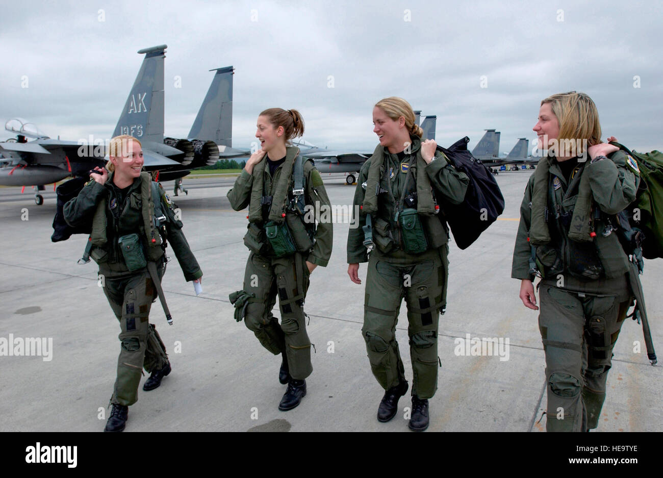 ELMENDORF AFB, Alaska Four F15C pilots from the 3rd Wing step to