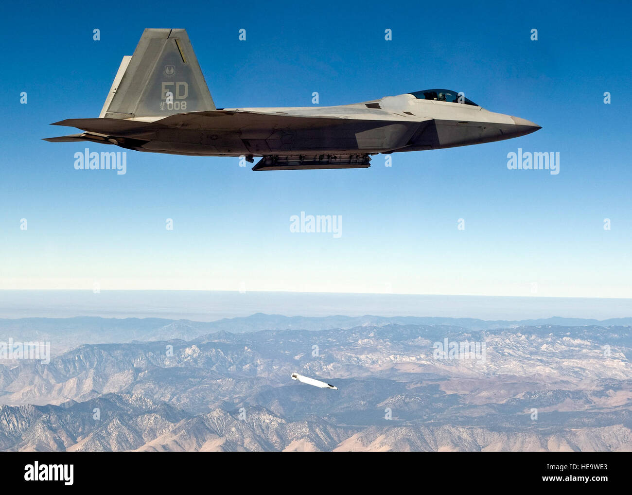 An f 22 raptor from edwards air force base hi-res stock photography and ...